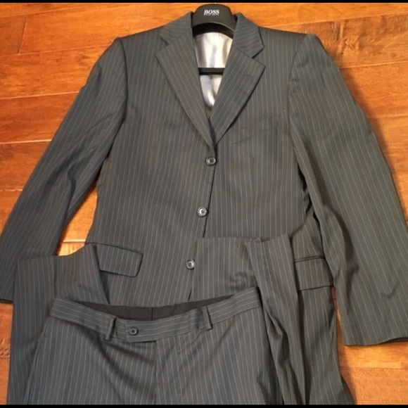 Hugo Boss Other - Hugo Boss 40L Gray Pinstripe Mens Suit Pant Jacket